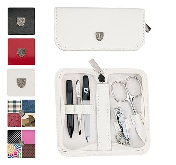 DREI SCHWERTER Solingen Germany Nagelpflegeset'Milano' 5-tlg. Maniküre Pediküre Reise Etui Set Nagelset Nagelnecessaire, Stah