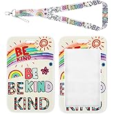 Ymapinc Cute Be Kind Rainbow Lanyard for ID Badge Autism Awareness Puzzle Piece Teacher Lanyard with ID Holder for Women Keys Girls Work School Lanyards for Kids Teens Card Name