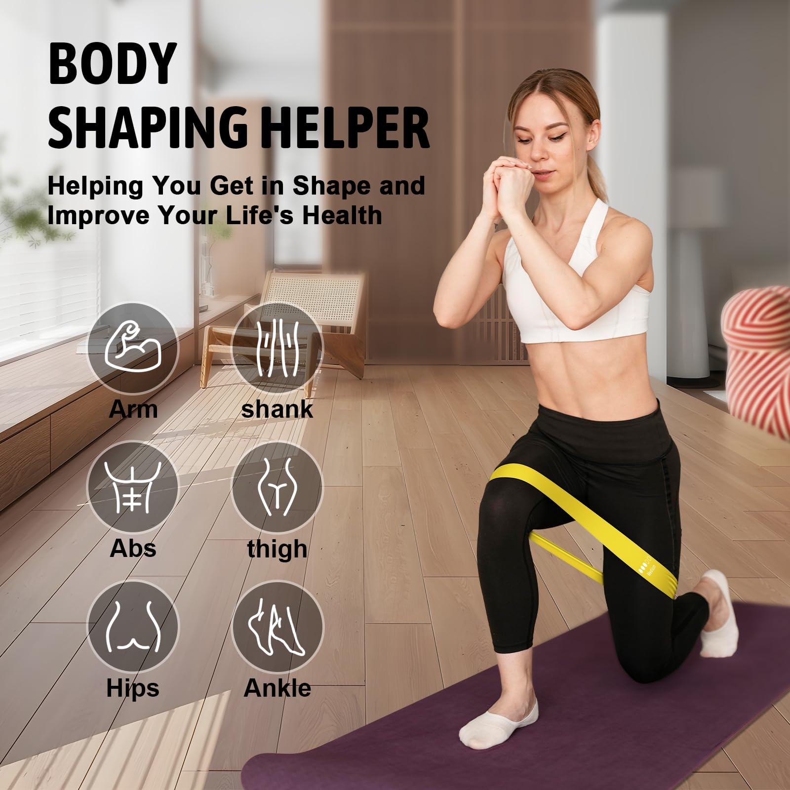 Aouplry Resistance Bands, Exercise Bands Resistance Bands Set With 5 Resistance Levels, Skin-Friendly Workout Bands for Indoor Fitness, Leg Strength Training, Rehab, Gym,Yoga (Multicolor)
