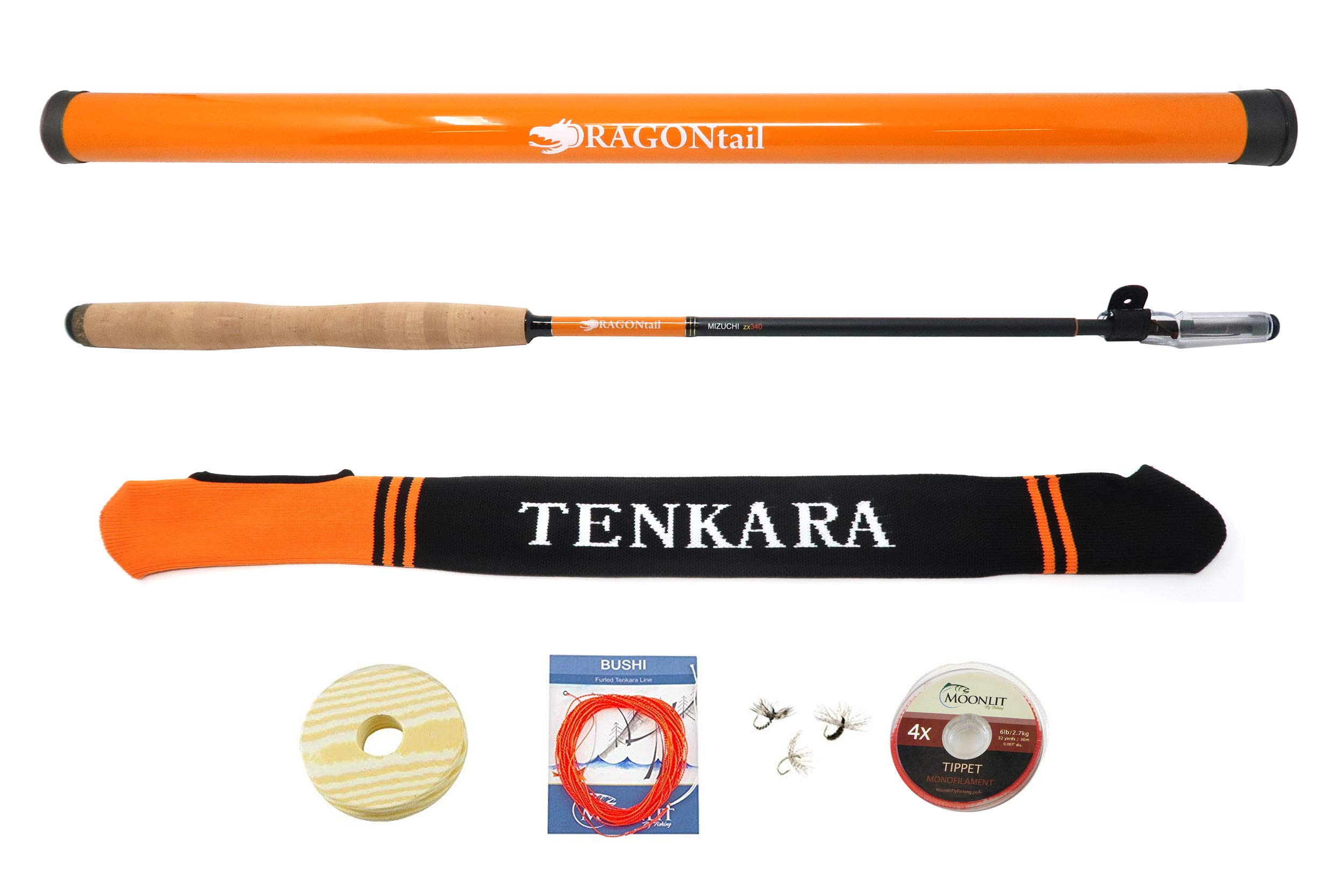 Photo 1 of DRAGONtail MIZUCHI zx340 Zoom Small Stream 3 Length Tenkara Rod (with Furled Line Starter Kit)