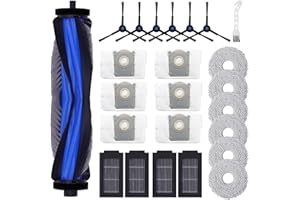 MOUPAA 24 Pcs Accessories Kits for Ecovacs Deebot T50 Max /T50 Pro /T50 Omni /T50 Pro Omni Vacuum Cleaner, 1 Main Brush 4 HEPA Filter 6 Mop Pad 6 Dust Bag 6 Side Brush
