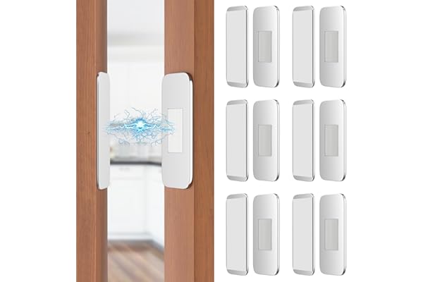 Jiayi 6 Pack Ultra Thin No Drill Magnetic Cabinet Door Catch, Adhesive Stainless Steel Drawer Door Cabinet Magnets to Stay Closed, Cabinets Latches for Kitchen, Bathroom, Closet, RV Doors Closure