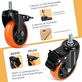 BAOLIHUI 100mm Heavy Duty Castors M12 x 30mm Thread Set of 4 Brake Swivel view 4