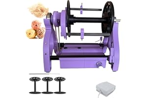 GENERIC Electric Yarn Spinner Kit with Foot Controller & 3 Bobbins, Small Yarn Winder with Forward & Reverse