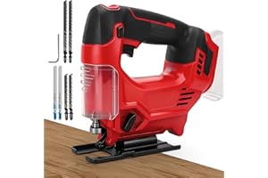 Jig Saw Compatible with Milwaukee 18V Battery, Cordless Jigsaw Tool, Brushless Motor, 0°- 45° Bevel Cuts, 3500SPM, Variable S
