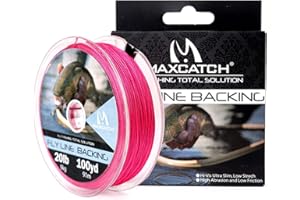 Maxcatch Braided Fly Line Backing for Fly Fishing 20/30lb 100yards (White, Yellow, Orange, Pink, Purple, Green,Black&White, B