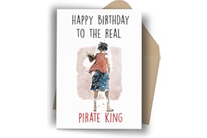 The Real Pirate King Birthday Card | Anime Greeting Card | Anime Gifts | Birthday Gift for Anime Fan | Blank Card