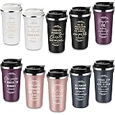 Meanplan 10 Sets Easter Spanish Christian Gifts Bulk Bible Verse Tumbler for Men Women Regalos Cristianos Para Mujer Stainless Steel Christian Mugs 17oz Coffee Cup Religious Church Gifts(Colorful)