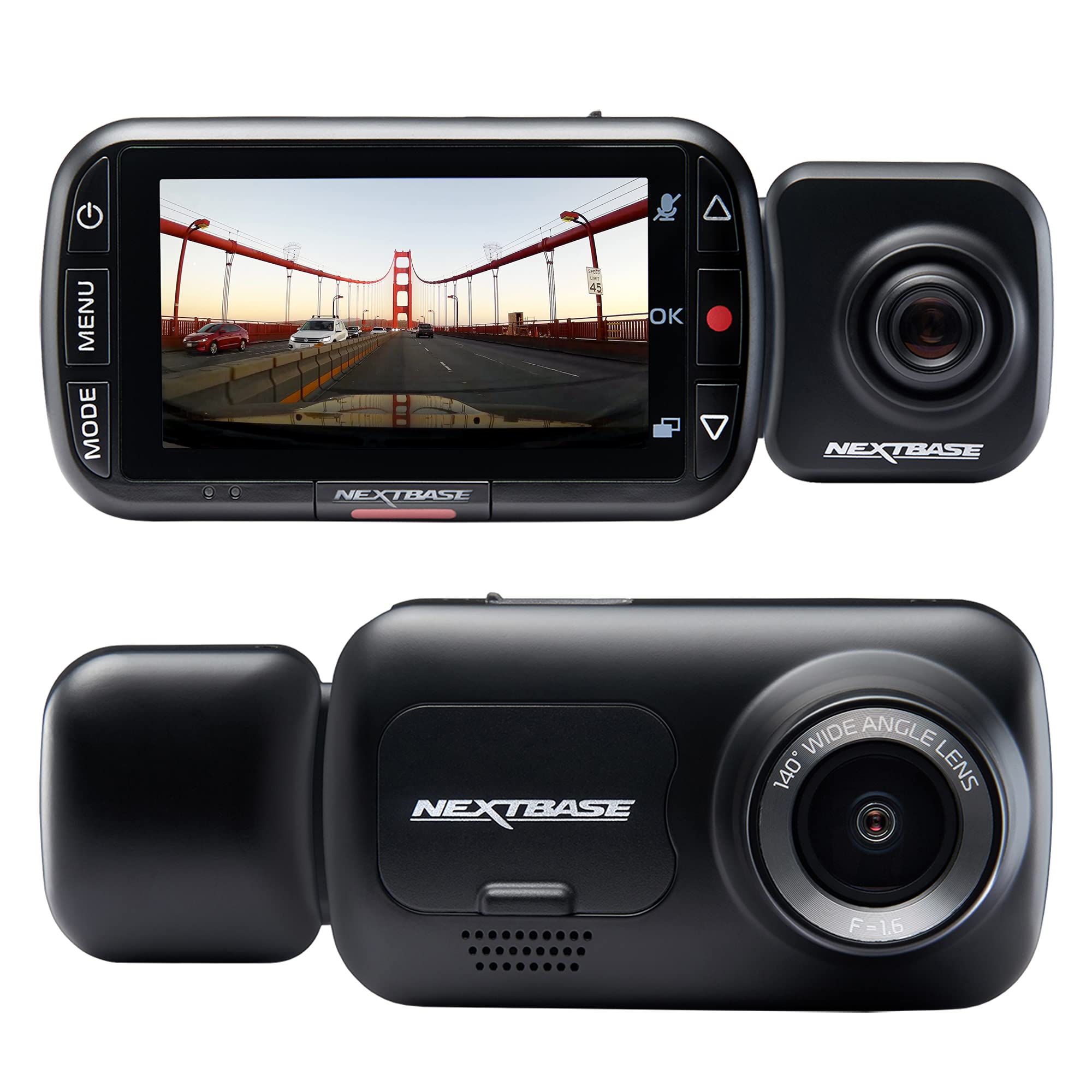 Nextbase 222x Dash Cam Front and Rear Camera - Full HD 1080p Car Camera with Rear View Module - Intelligent Parking Mode, Night Vision, G-Sensor, 140° Wide Angle, 2.5" IPS Screen, Magnetic Mount