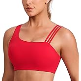 CRZ YOGA Butterlift Asymmetric Straps Sports Bras for Women - Padded Wireless Pilates Workout Gym Crop Top
