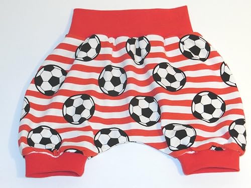 Kurze Pumphose Größe 86/92 Baby Hose Mitwachshose Motiv: Fussball