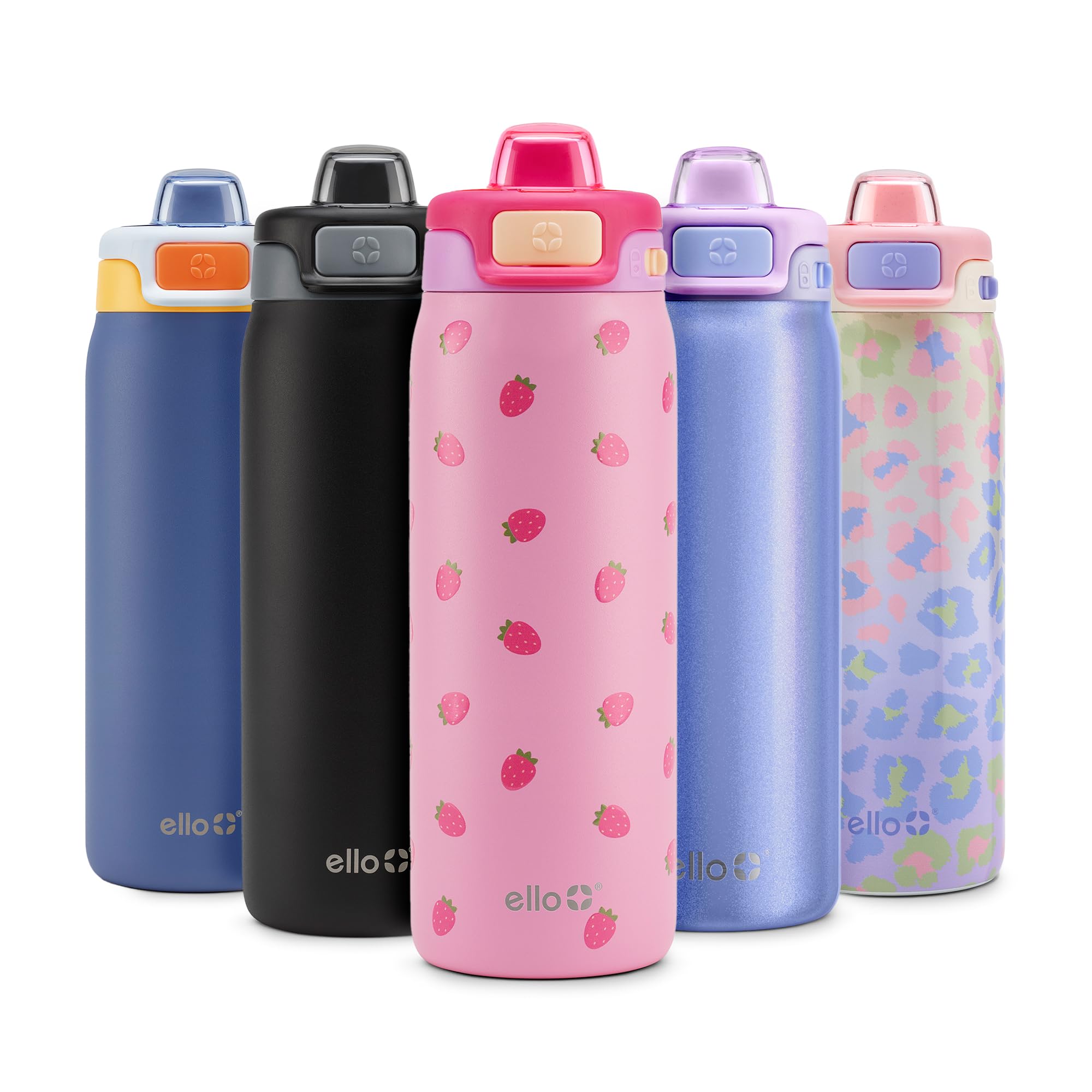 Photo 1 of *MINOR DAMAGE - USED*
Ello Pop & Fill 18oz Stainless Steel Kids Water Bottle with Quick Fill Lid | Vacuum Insulated BPA Free Bottle with Leak Proof Straw and Chug Lid, Dishwasher Safe, Gift For Kids Teens, Strawberries