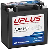 UPLUS Auxiliary Battery AUX14-UP 12V 14Ah 200CCA BCI Group 400 | replace for AUX14, AUX12, AGM Maintenance Free Rechargeable SLA Backup Batteries