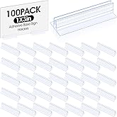 JOUTYFOR 100 Pcs Sign Holder, Self Adhesive Base Sign Holders, Small Sneeze Guard Holder with Strong Adhesive, Acrylic Panels Name Tag Holders Multiple Uses for Counters, Warehouses Desk (1x 3 inch)