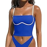 OMKAGI Womens Workout Tank Tops Adjustable Strap Longline Sports Bra Padded Sleeveless Top