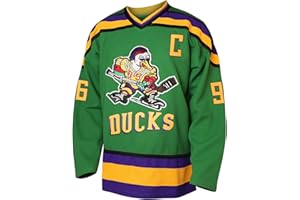 AYOUBAUS Mighty Ducks Jersey 96 Charlie Conway 99 Adam Banks Movie Ice Hockey Jersey, 90S Hip Hop Clothing for Party