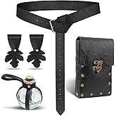 FunMular Renaissance Accessories Costume Women Belt Pouch Medieval Viking Potion Bottles Leather Belt Leaf Skirt Hikes