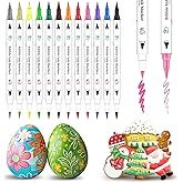 Food Coloring Pens 12Pcs,Dual Sided Edible Marker Pens with Fine&Thick Tip,Edible Gourmet Writers Food Grade Decor Pens for C