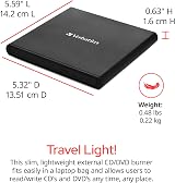 Verbatim Portable DVD Drive USB Powered Slim External CD DVD Burner view 6