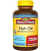 Nature Made Fish Oil Omega 3 Supplements, 1200mg Softgels, Omega 3 Fish Oil for Healthy Heart Support, 100 Softgels, 50 Day Supply