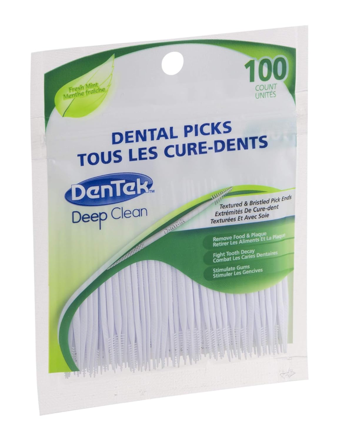DenTek Deep Clean Bristle Picks | Removes Food & Plaque | 100 Count : Beauty