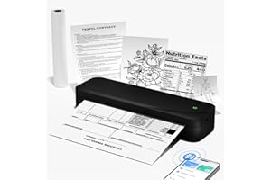 Memoqueen M833 Portable Printer Wireless for Travel Inkless Thermal Printer Support 8.5'' x 11'' US Letter & A4 Thermal Paper