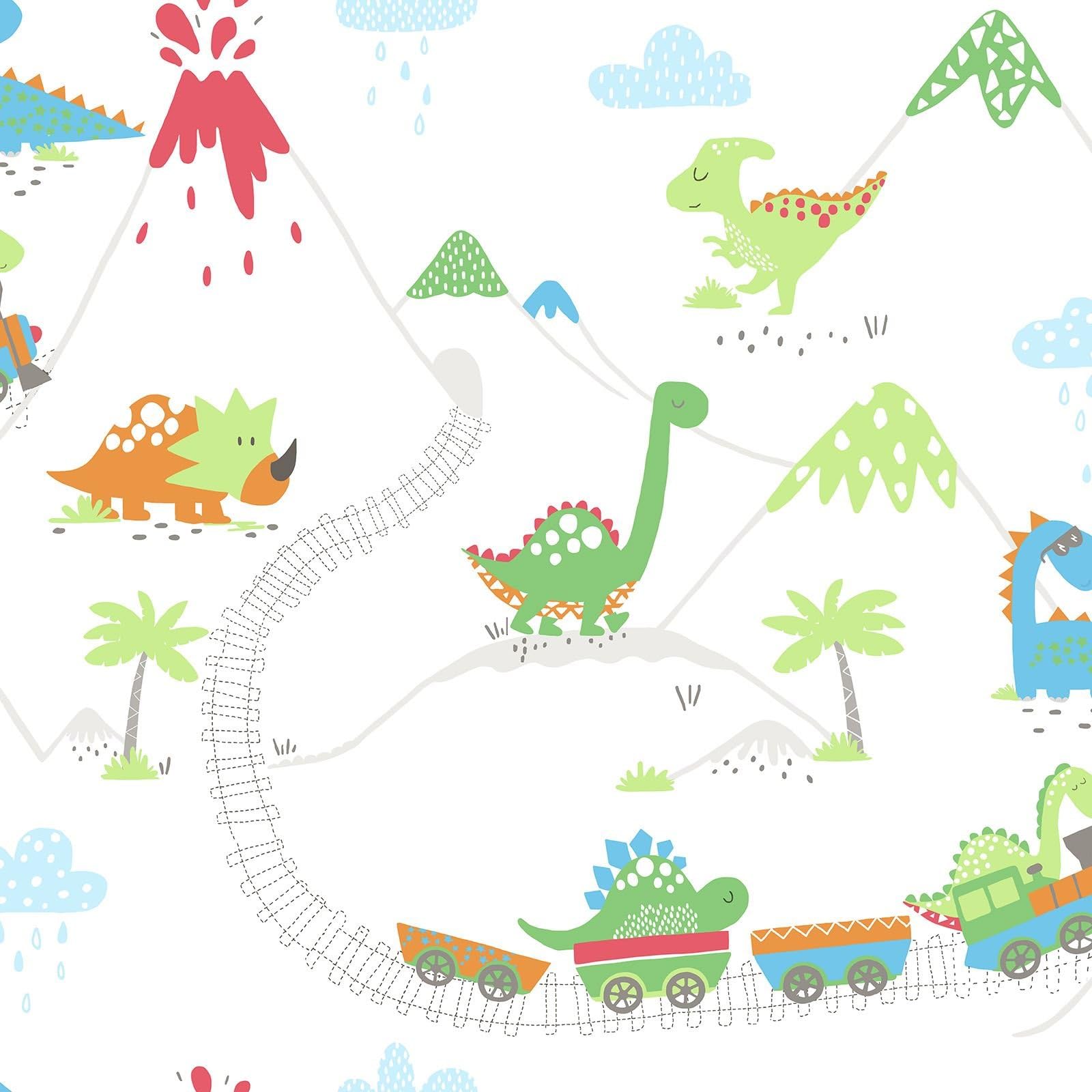 Holden DecorMake Believe Dino Town Multi Wallpaper 12530 - Kids Childrens