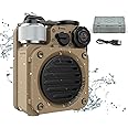 Muzen Portable Bluetooth Speaker, Wild Mini Rugged Travel Outdoor Speaker, Wireless Waterproof IPX5 with Flashlight, Stereo Sound, Metal Wild Look, for Adventure, Camping, Hiking