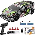 KAIMIO 1:24 Scale RC Drift Car 4WD 2.4GHz 30KM/H High Speed Racing Sport Toy Car with LED Lights, Racing and Drift Wheels (8605-Green)