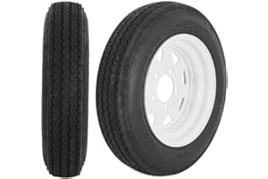YUANXING Trailer Tires on Rim 4.80-12 480-12 4.80 X 12 Load Range C，5 Lug 12 in.Wheel White - 5 on 4.5"，Set of 2