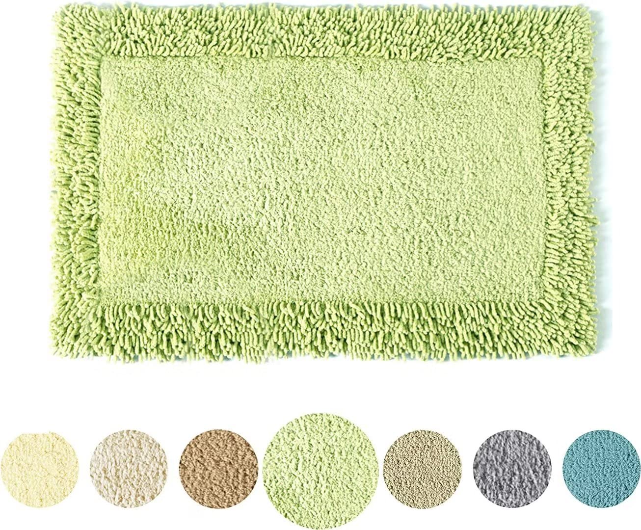 TOMORO Cotton Chenille Bathroom Rug - Super Absorbent Soft Bath Mat ...