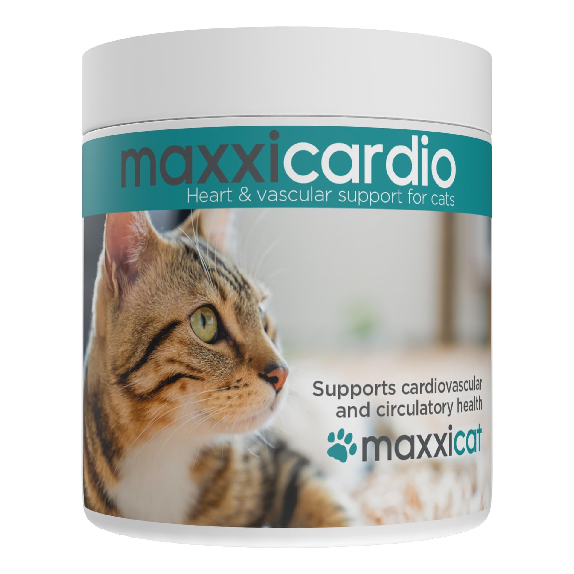 maxxicardio Taurine Heart Support for Cats – Cardiovascular Supplement with L‑Carnitine – Supports Heart Function, Circulation & Vitality – Easy Mix Powder – 90 g