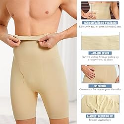 TAILONG Men Tummy Control Shorts High Waist