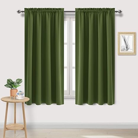 Amazon.com: DWCN Olive Green Room Darkening Blackout Curtains - Thermal Insulated Privacy Energy ...