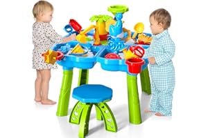 Bennol Kids Water Table for Toddlers 1-3, 4 in 1 Outdoor Toys for Kids Toddlers Boys Girls, Water SandActivity Tables Summer Outdoor Toys for Outside Backyard for Toddlers Age 1-3 3-5