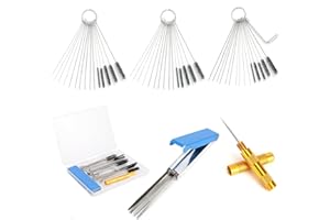 Tinoaly Carburetor Cleaner Kit, Welding Torch Tip Dirt Set Carb Jet Tool 15 Nylon Brushes 30 Cleaning Needles 1 Hexagonal Wre
