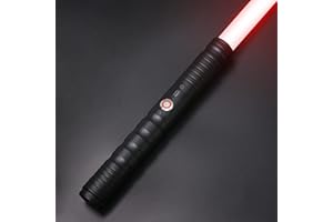 jvmusaber Dueling Lightsaber Toy, RGB USB C Charge Light Saber, Detachable Force Fx Alloy Sword, 12 Colors and 4 Modes & Sounds,Kids and Adults (Black)