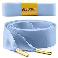 WEGOODZF Ribbon Satin Sneakers Shoelaces: 2 Pair