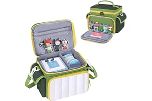 LoDrid Travel Carrying Case Compatible with Toniebox 2/1, Lightweight Puffy Storage Bag with Detachable Divider and Shoulder 
