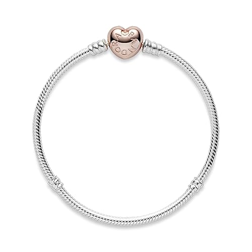 PANDORA Sterling Silver Bracelet with Pandora Rose™ Heart Clasp