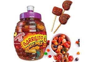 MARRANADAS ENCHILADOS Marranadas Gummy Barrilito Mix 14.5 OZ - Spiced Delights with Mango, Worms, Bears, Peach Rings, Watermelon - Choose Plain or Spice it Up! 3 Spicy Mexican Paletas. (SPICY)