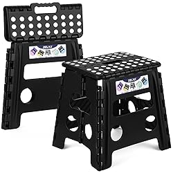 Delxo Folding Step Stool 13 Inch 2 Pack, Black