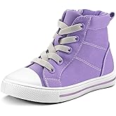 K KomForme Kids Sneakers for Boys and Girls Toddler Canvas High Top Walking Causal Shoes with Zipper