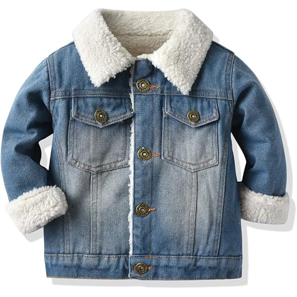 Amazon.com: Irsutey Toddler Baby Little Boys Denim Jacket Fleece