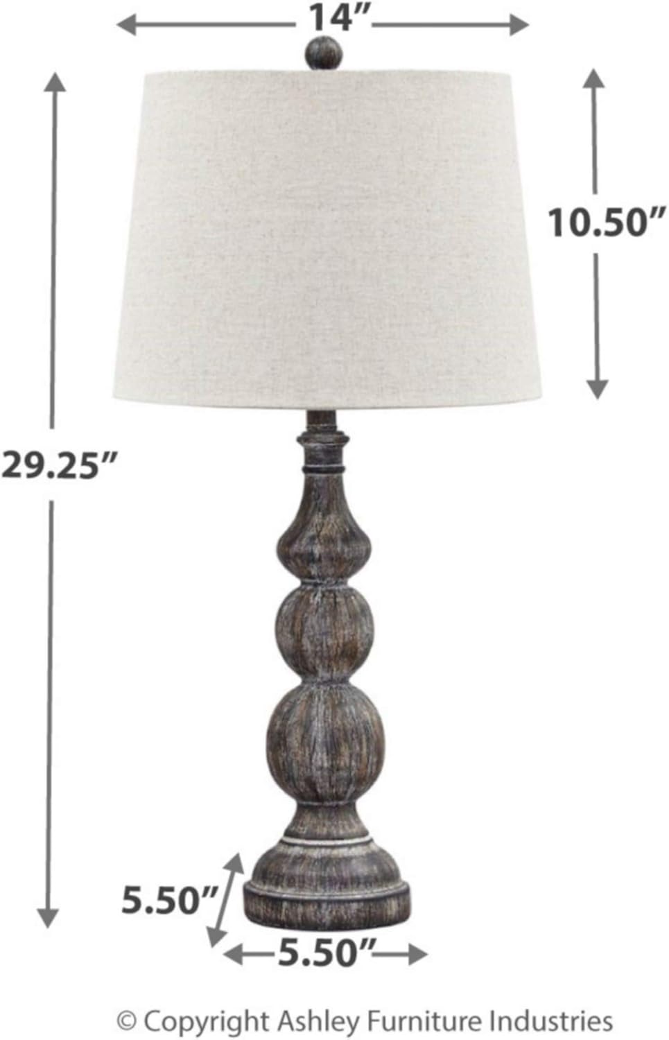 Signature Design by Ashley - Mair Poly Table Lamp - Set of 2 - Timeworn Finish - Black: Home & Kitchen