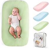 Freejoy Baby Lounger for Newborn, Portable Baby Nest, Soft Cotton Breathable Washable Infant Lounger for Home and Travel (Green)