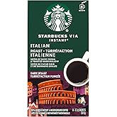 Starbucks Via Instant Italian Roast Dark Roast Coffee, 8 Count