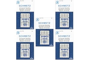 SCHMETZ Universal Sewing Machine Needles - Size 90/14, 5-Needle Cards, Pack of 5