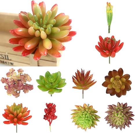 Amazon 人工観葉植物 枯れない 造花 人工植物 装飾 多肉植物 花飾り ホーム オフィス 赤 2個入り 人工観葉植物 オンライン通販
