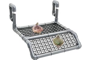 Fhiny Hanging Turtle Basking Platform, Plastic Turtle Dock Basking Area with Climbing Ramp Height Adjustable Reptile Floating Dock Tortoise Tank Accessories Decor for Lizard Gecko Hermit Crab